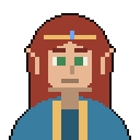 Elf with long red hair and a gold circlet