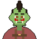 Orc with a mohawk, tusks and war paint